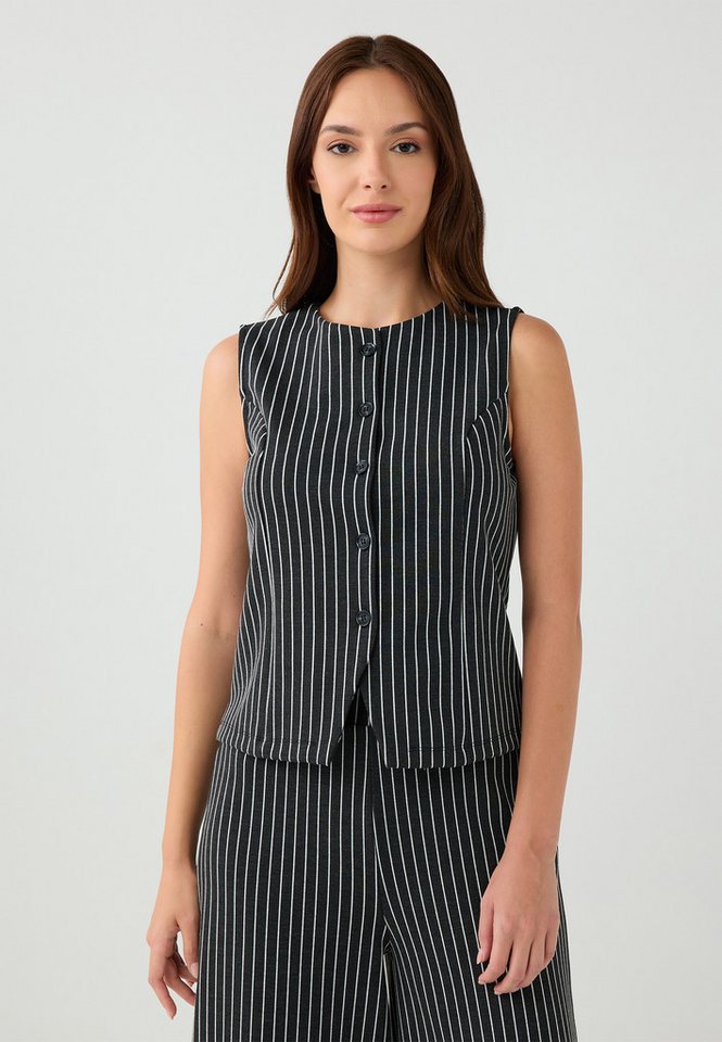 Jimmy Key Steppweste Regular Fit Rundhals-Strickweste in Anthrazit von Jimmy Key