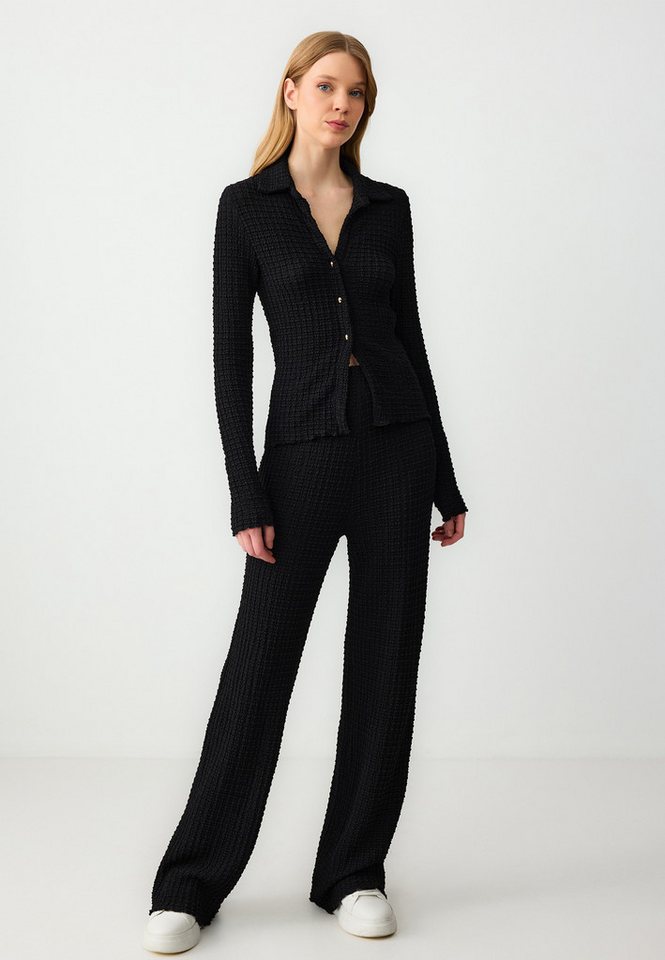 Jimmy Key Strickhose Locker Geschnittene Gemusterte Strickhose Mit Hoher Taille Und Weitem von Jimmy Key