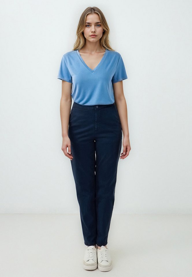 Jimmy Key Strickhose Regular Fit gewebte dunkelblaue Hose von Jimmy Key