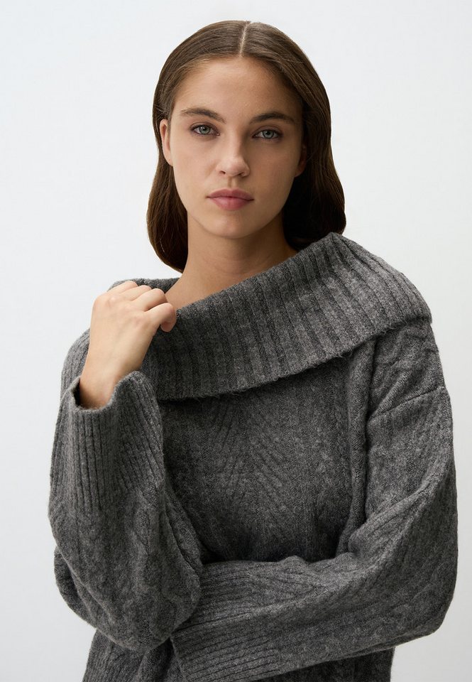 Jimmy Key Strickpullover Dunkelgrau Schulterfrei Strick Pullover von Jimmy Key