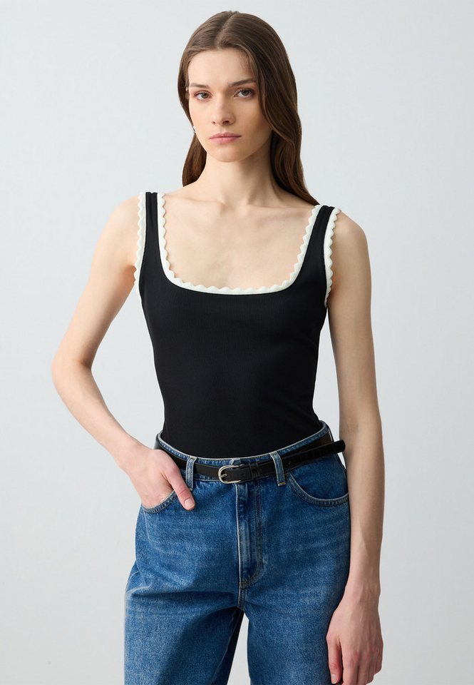 Jimmy Key Blusentop Strickbluse Mit U-Ausschnitt Und Stickerei von Jimmy Key