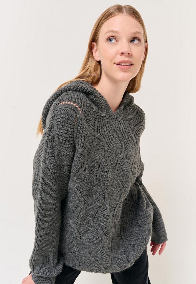 Jimmy Key Strickpullover Langärmliger Kapuzenpullover von Jimmy Key
