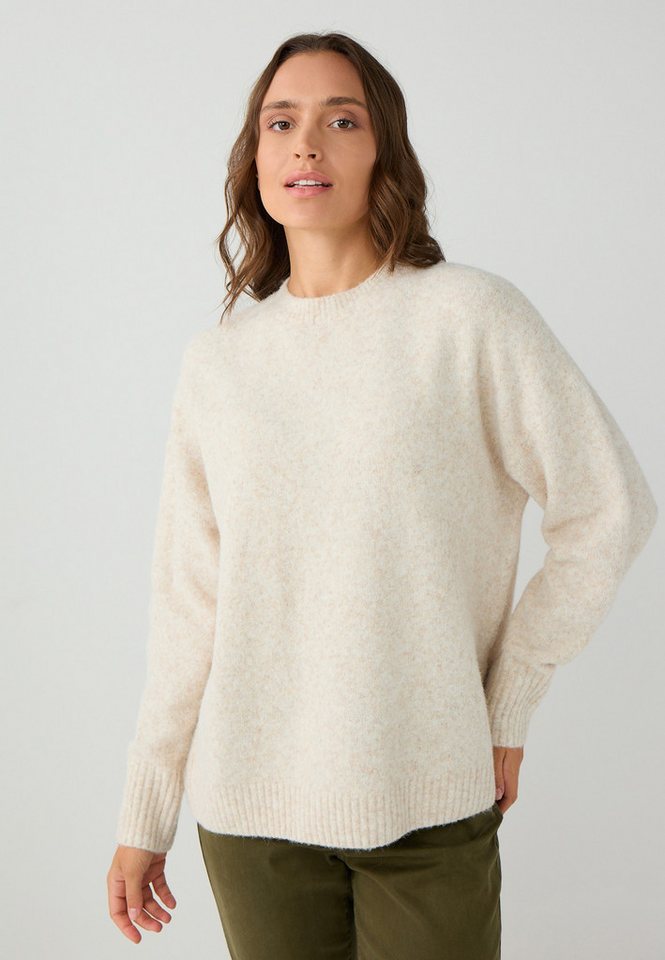 Jimmy Key Strickpullover Loose Fit Rundhalspullover aus Trikot in Ecru Jimmy Key Strickpullover Loose Fit Rundhalspullover aus Trikot in Ecru von Jimmy Key