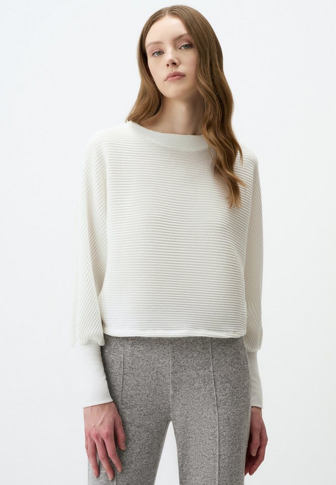 Jimmy Key Strickpullover Rundhalsausschnitt Entspannte Passform Fledermausärmel Strick Pullover von Jimmy Key