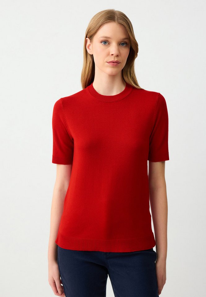 Jimmy Key Strickpullover Rundhalsausschnitt Gerader Schnitt Kurzarmpullover von Jimmy Key