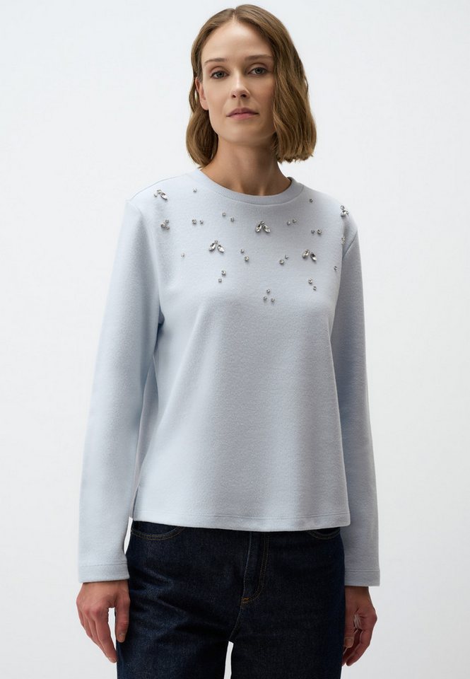Jimmy Key Strickpullover Rundhals-Strickpullover Mit Glänzendem Steindetail von Jimmy Key