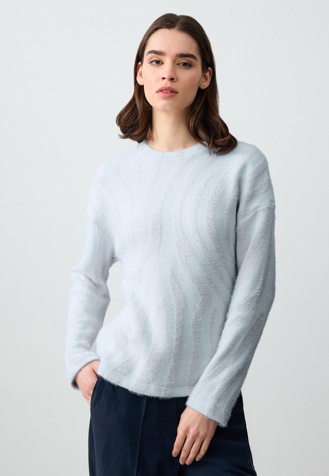 Jimmy Key Strickpullover Strickpullover Mit Rundhalsausschnitt Und Asymmetrischem Linienmuster von Jimmy Key