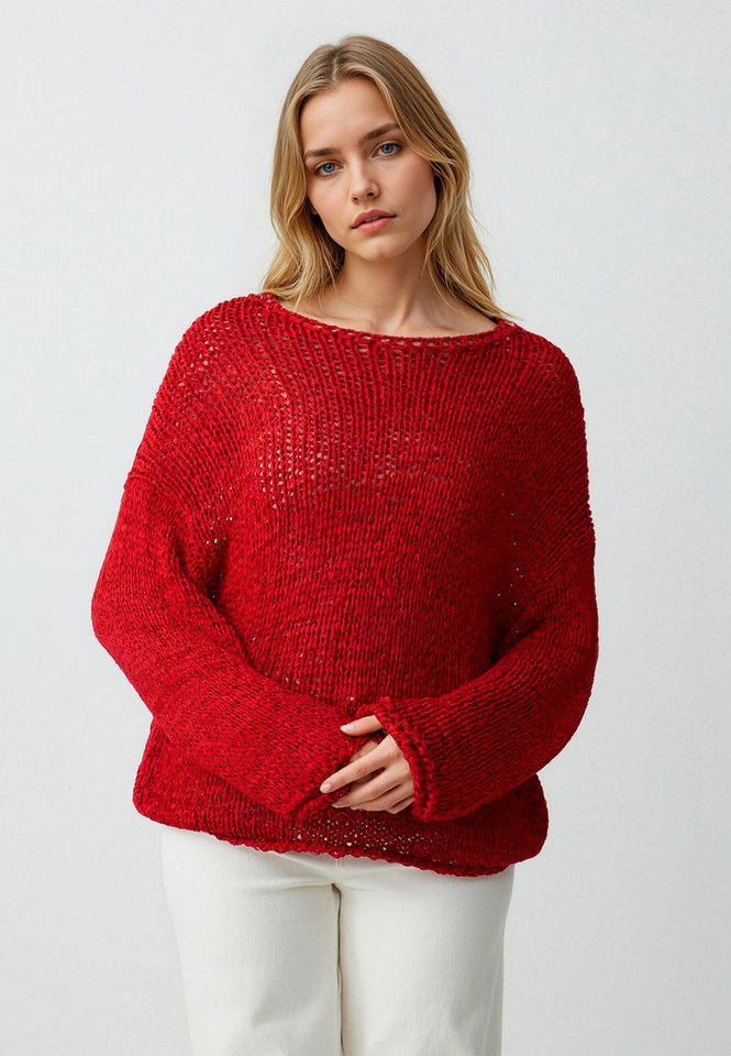 Jimmy Key Strickpullover Triko Roter Pullover von Jimmy Key