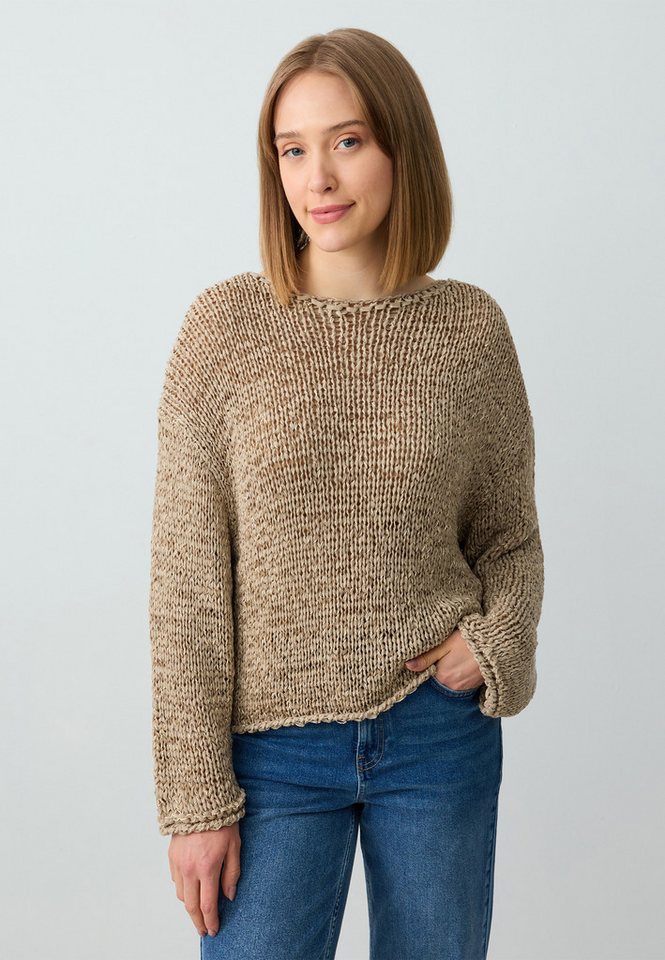 Jimmy Key Strickpullover Langarmpullover Mit U-Boot-Ausschnitt Und Lochmuster Jimmy Key Strickpullover Langarmpullover Mit U-Boot-Ausschnitt Und Lochmuster von Jimmy Key