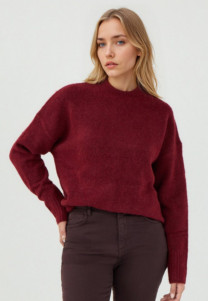 Jimmy Key Strickpullover Weiter burgunderroter Tricotpullover mit Rundhalsausschnitt Jimmy Key Strickpullover Weiter burgunderroter Tricotpullover mit Rundhalsausschnitt von Jimmy Key