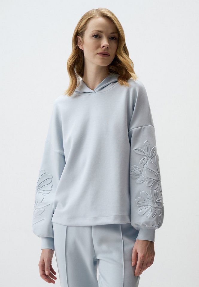 Jimmy Key Sweatshirt Gestricktes Sweatshirt Mit Blumenmuster Und Locker Sitzender Kapuze von Jimmy Key