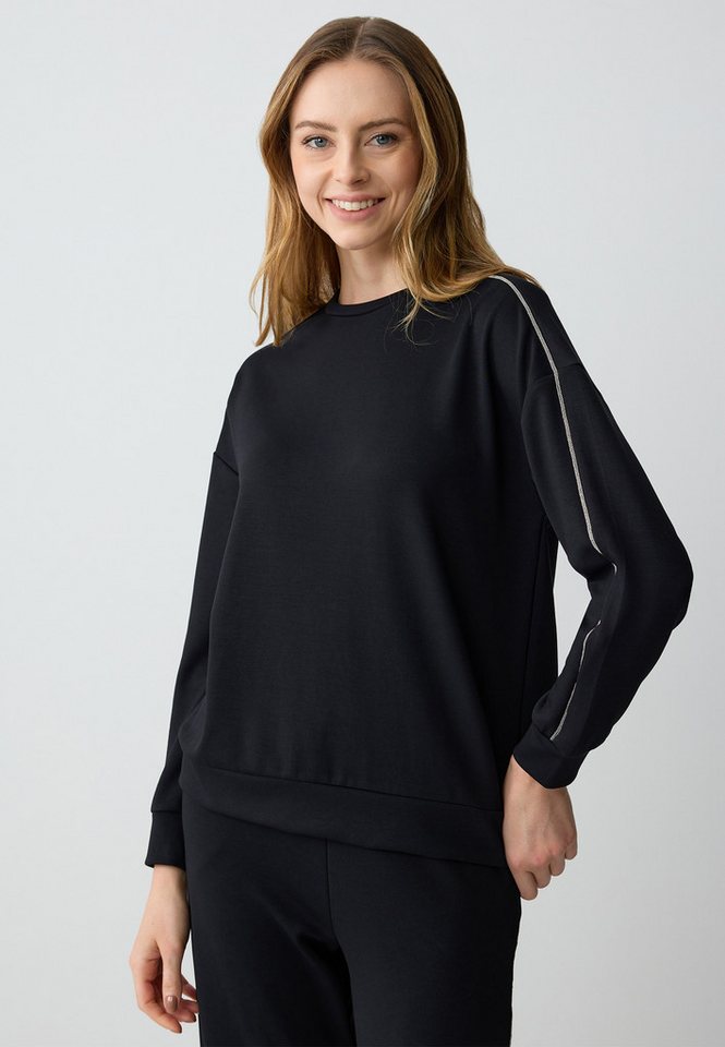 Jimmy Key Sweatshirt Hohe Strickhose Mit Weitem Bein Und Muster von Jimmy Key