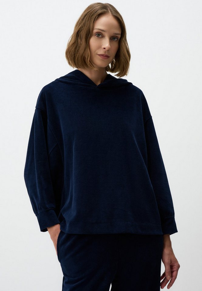 Jimmy Key Sweatshirt Marineblau Samt Oversized Hoodie von Jimmy Key