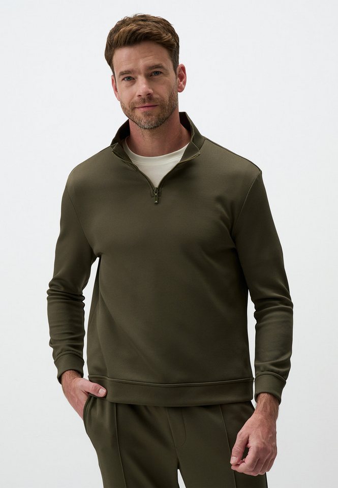 Jimmy Key Sweatshirt Reißverschluss Kragen Entspannte Passform Herren Sweatshirt von Jimmy Key