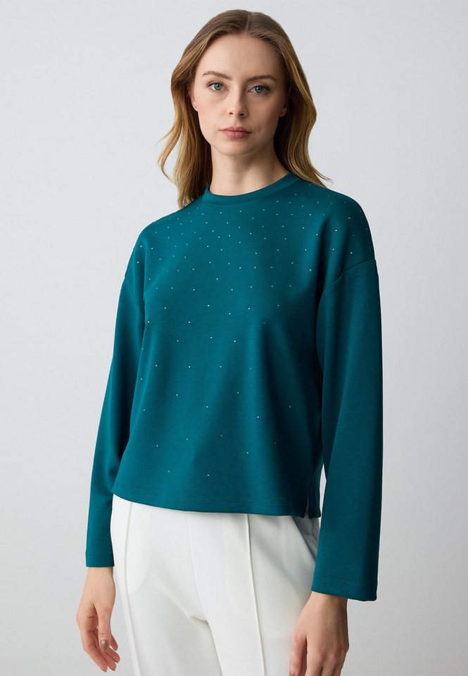 Jimmy Key Sweatshirt Sweatshirt Mit Rundhalsausschnitt Und Langen Ärmeln Und Steindruck von Jimmy Key