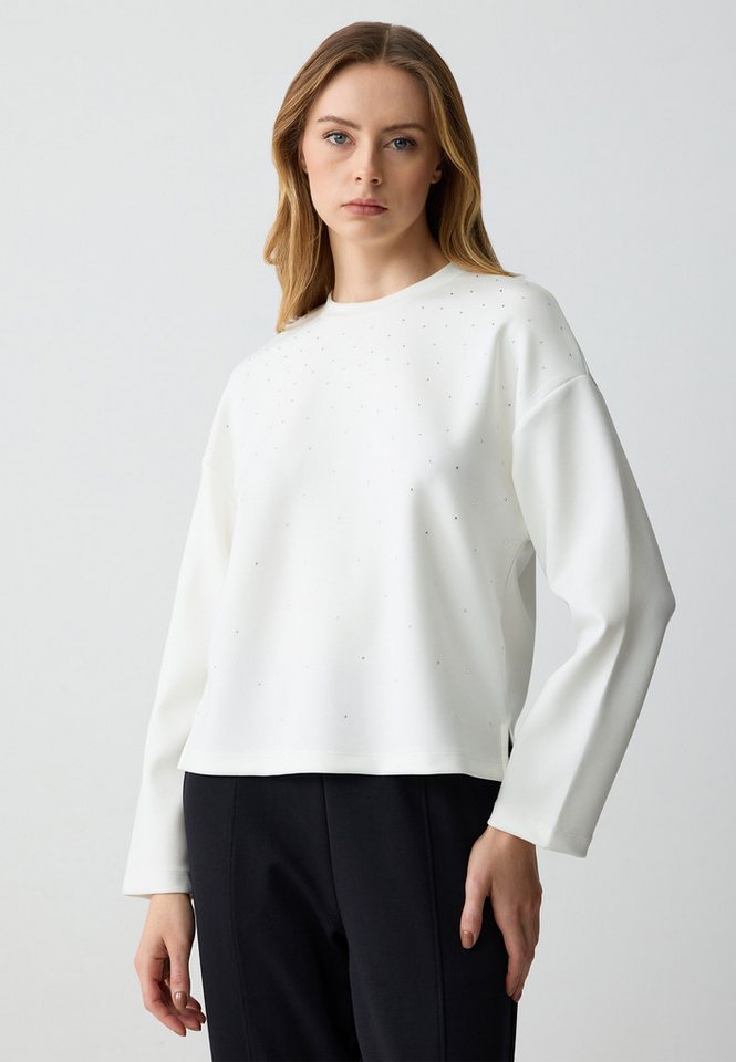 Jimmy Key Sweatshirt Sweatshirt Mit Rundhalsausschnitt Und Langen Ärmeln Und Steindruck von Jimmy Key