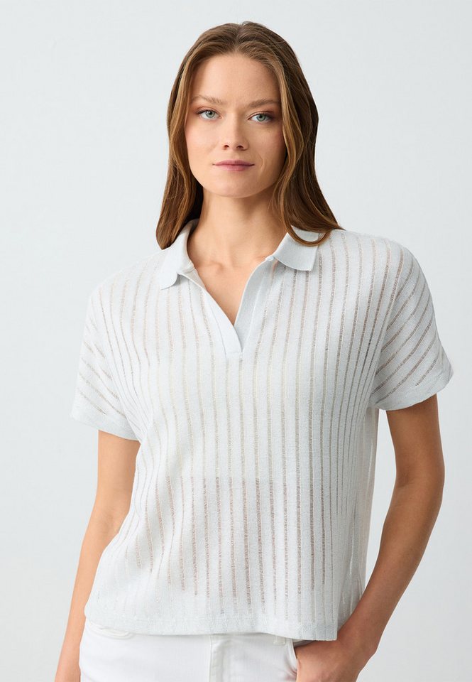 Jimmy Key Poloshirt Losse pasvorm Poloshirt Ecru T-shirt von Jimmy Key