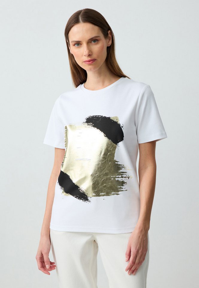 Jimmy Key T-Shirt Weißes Strick-T-Shirt Mit Rundhalsausschnitt Und Normaler Passform Jimmy Key T-Shirt Weißes Strick-T-Shirt Mit Rundhalsausschnitt Und Normaler Passform von Jimmy Key