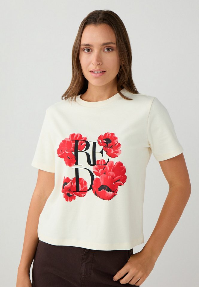 Jimmy Key T-Shirt Weißes Strick-T-Shirt mit Rundhalsausschnitt und normaler Passform von Jimmy Key