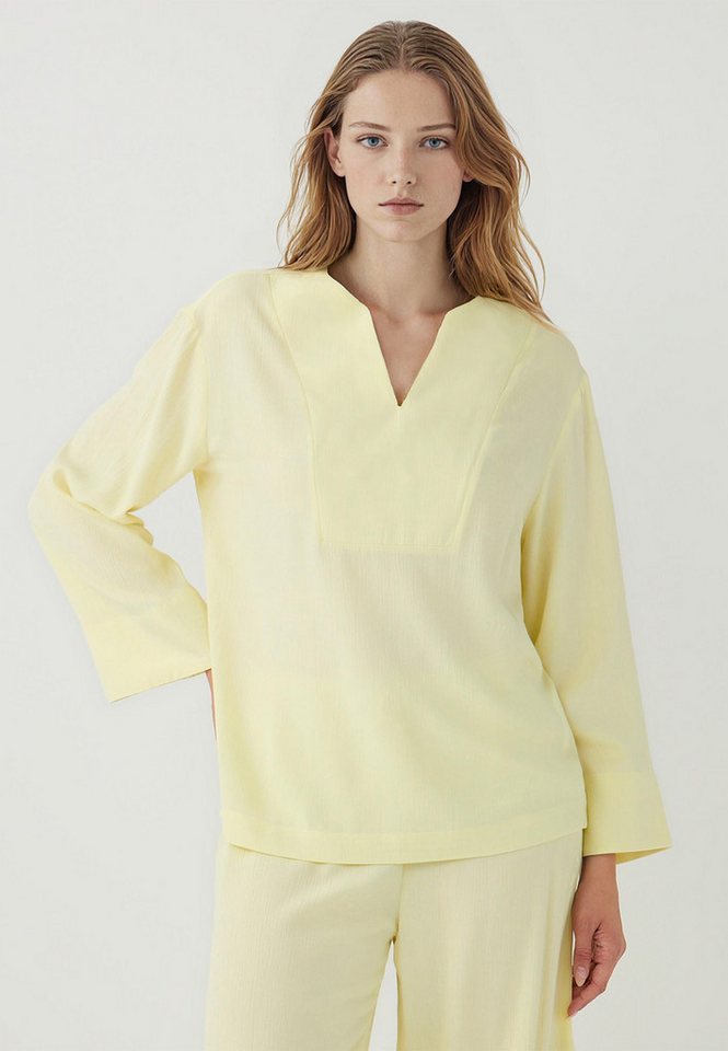 Jimmy Key V-Ausschnitt-Pullover Gelbe Bluse mit lockerer Passform und V-Ausschnitt von Jimmy Key