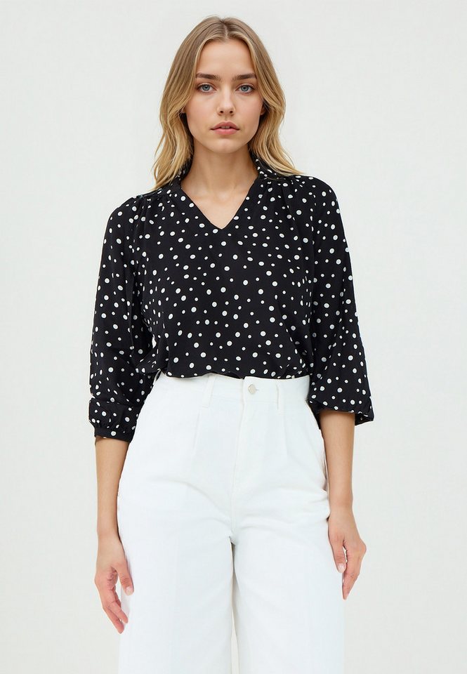 Jimmy Key V-Ausschnitt-Pullover Lockere Bluse mit V-Ausschnitt in Schwarz von Jimmy Key