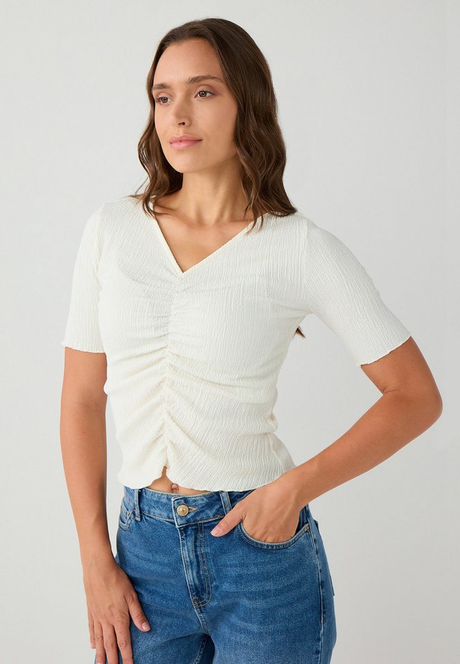 Jimmy Key V-Ausschnitt-Pullover Slim Fit V-Ausschnitt Strickbluse in Weiß von Jimmy Key