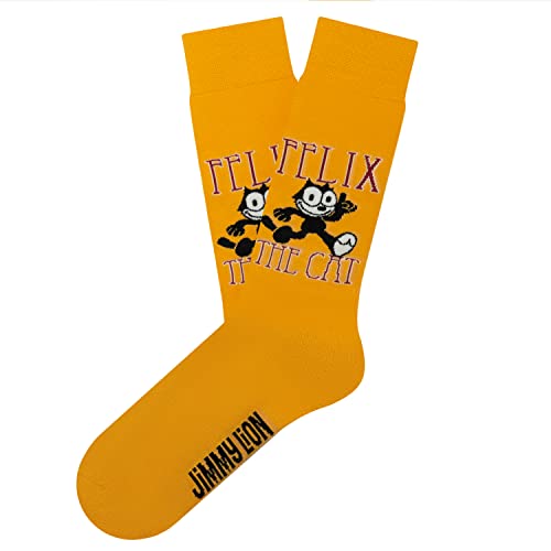 Jimmy Lion Felix The Cat Socken für Herren und Damen, limitierte Auflage, Felix Wonderful - Gelb, M von Jimmy Lion