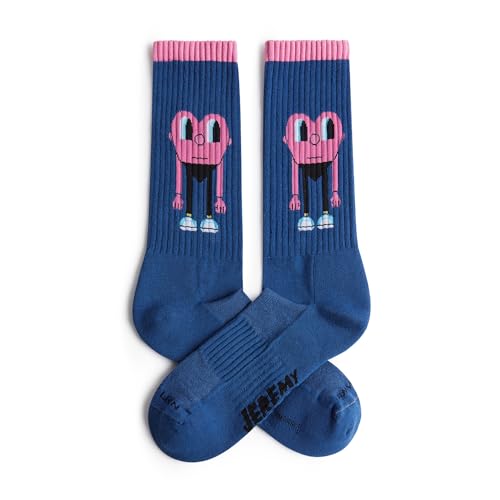 Jimmy Lion Jeremyville Socken für Damen und Herren - Größen 36-40 | 41-46 Limitierte Auflage, Athletic Giant Heart - Blau, 36-40 von Jimmy Lion