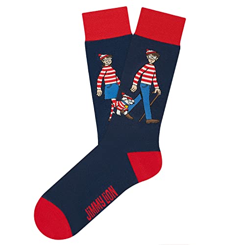 Jimmy Lion Wally & Friends Socken für Männer und Frauen - Dunkelblau Größe 36-40 Where's Wally? x Limited Edition. von Jimmy Lion