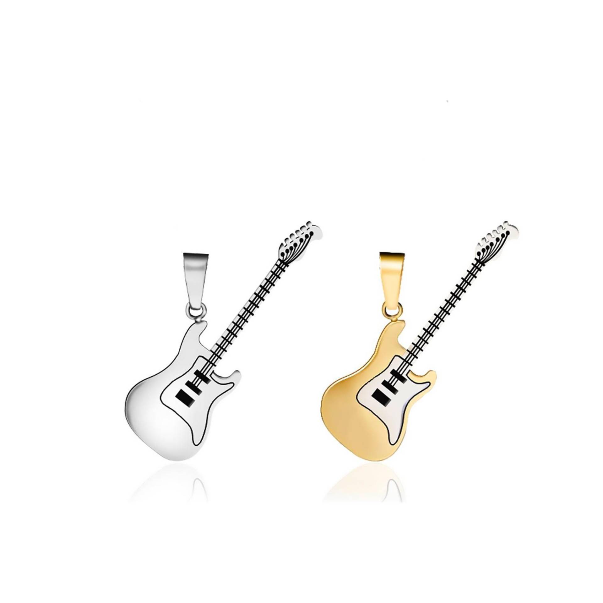 Edelstahl-Gitarren-Charmeanhänger, Musikcharme, Geschenk von JimmyAccessories
