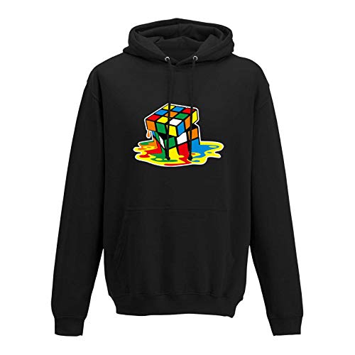 Jimmys Textilfactory Hoodie Sheldon Würfel Big Bang Theory 80er Cube Nerd 10 Farben Herren XS-5XL Rätsel Puzzle Logik Geduldspiel Retro-Shirt Vintage Style, Farbe:schwarz, Größe:S von Jimmys Textilfactory