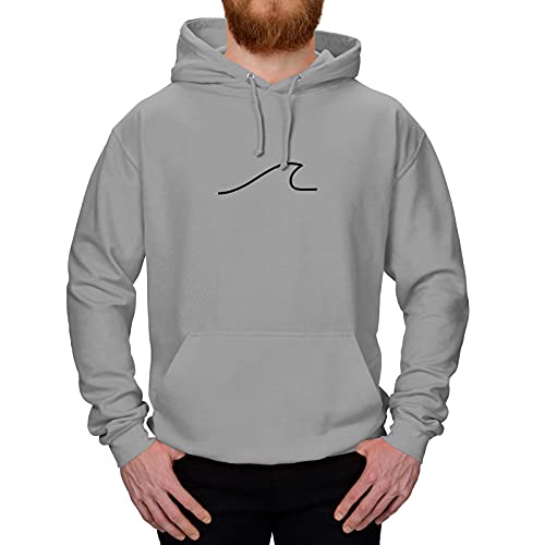 Hoodie Welle Meer Wind Segeln Surfen Meeresrauschen Strand 10 Farben XS-5XL Wellenreiter Kite beach Urlaub Baywatch Wasser See baden, Farbe:hellgrau meliert - Logo schwarz, Größe:M von Jimmys Textilfactory