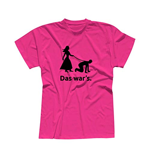 Jimmys Textilfactory T-Shirt JGA Das War's Hochzeit Junggesellenabschied 13 Farben Herren XS-5XL Feier Party Bräutigam Braut Trauzeuge Malle Dance, Größe:2XL, Farbe: Logo:pink - Logo schwarz von Jimmys Textilfactory