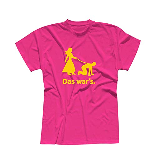 Jimmys Textilfactory T-Shirt JGA Das War's Hochzeit Junggesellenabschied 13 Farben Herren XS-5XL Feier Party Bräutigam Braut Trauzeuge Malle Dance, Größe:L, Farbe: Logo:pink - Logo gelb von Jimmys Textilfactory