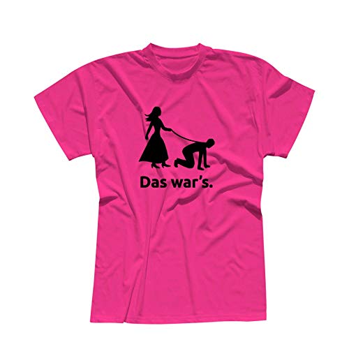 Jimmys Textilfactory T-Shirt JGA Das War's Hochzeit Junggesellenabschied 13 Farben Herren XS-5XL Feier Party Bräutigam Braut Trauzeuge Malle Dance, Größe:XL, Farbe: Logo:pink - Logo schwarz von Jimmys Textilfactory