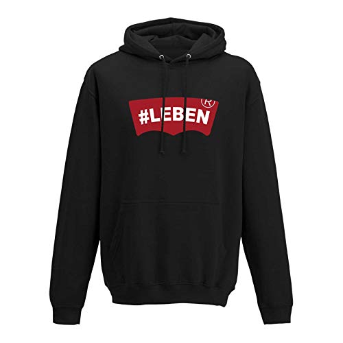 Jimmys Textilfactory Hoodie #Leben Jeans Logo Lookalike Parodie Fun-Shirt 10 Farben Herren XS - 5XL läuft lustige Sprüche Satire Humor Markenlogo Alternative, Größenauswahl:4XL, Farbe:schwarz von Jimmys Textilfactory