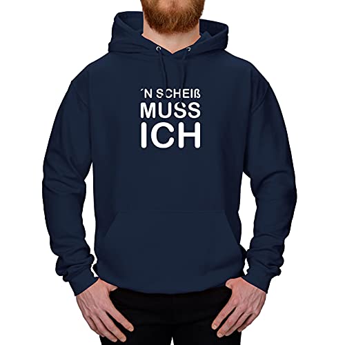 Jimmys Textilfactory Hoodie ´N Scheiß muss ich Querdenker selbstbestimmt Anders 10 Farben XS-5XL Innovation innovativ Visionär Vision originell Ansicht, Farbe:Navy - Logo Weiss, Größe:S von Jimmys Textilfactory