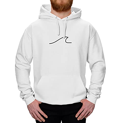 Jimmys Textilfactory Hoodie Welle Meer Wind Segeln Surfen Meeresrauschen Strand 10 Farben XS-5XL Wellenreiter Kite Beach Urlaub Baywatch Wasser See Baden, Farbe:Weiss - Logo schwarz, Größe:XL von Jimmys Textilfactory