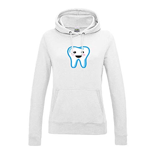 Jimmys Textilfactory Hoodie Zahnfee + Tütü Tüllrock Kostüm Fasching Karneval 10 Farben Damen XS-2XL Verkleidung Junggesellenabschied Ballerina Humor 11.11, Größenauswahl:M, Farbauswahl:Weiss (Hoodie) von Jimmys Textilfactory