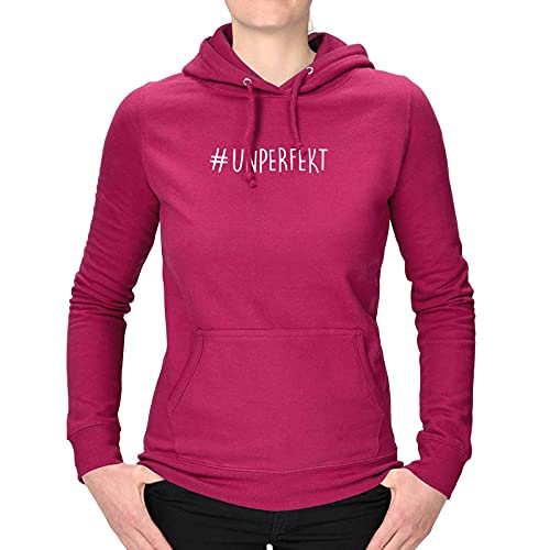Jimmys Textilfactory Hoodie #unperfekt Perfektionismus Authentizität Echtheit normal 12 Farben XS-3XL Selbstbestimmung Ausdruck Selbstsicherheit, Farbe:pink - Logo Weiss, Größe:S von Jimmys Textilfactory