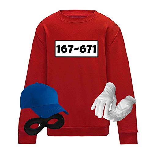 Jimmys Textilfactory Sweatshirt Panzerknacker Karneval Kostüm Set Deluxe 104-164 Kinder Verkleidung Fasching Outfit Rosenmontag Karnevalszug JGA, Größe:104, Set: komplett, Logo: Standard-Nr von Jimmys Textilfactory