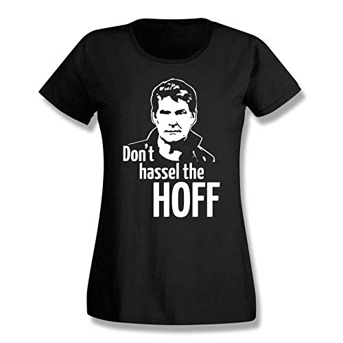 T-Shirt Hasselhoff Don't Hassel The Hoff David Looking for Freedom Kitt K.i.t.t. Knight-Rider 15 Farben Damen XS-3XL, Größe:L, Farbe:schwarz - Logo Weiss von Jimmys Textilfactory