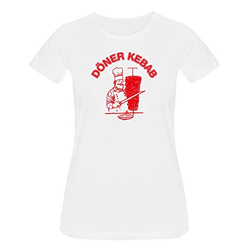 T-Shirt Döner Kebab Imbiss Karneval Party Kostüm lustig 13 Farben Herren XS-5XL Fun-Shirt Fasching Verkleidung kreativ, Größe: XS, Farbe: Weiss von Jimmys Textilfactory