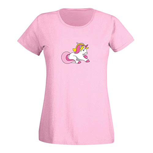 T-Shirt Einhorn bunt Unicorn Beauty Pferd Märchen CSD 15 Farben Damen XS - 3XL Fabelwesen Zauber Phantasie Glitzer pink süß, Größe:3XL, Farbe:rosa von Jimmys Textilfactory