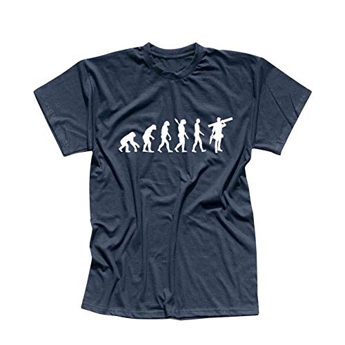 T-Shirt Evolution Handwerker Schreiner Bauarbeiter BAU 13 Farben Herren XS - 5XL Arbeitskleidung Baustelle Maloche, Größenauswahl:2XL, Farbauswahl:Navy - Logo Weiss von Jimmys Textilfactory