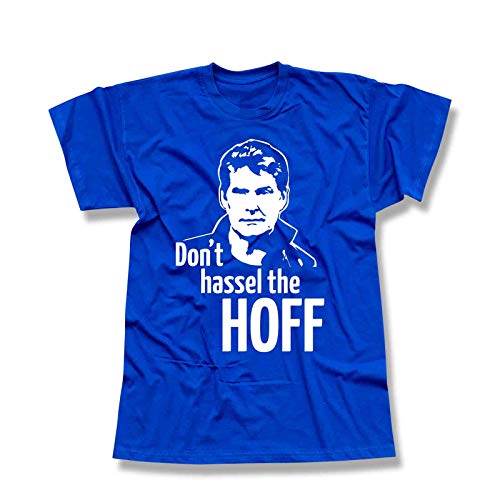 T-Shirt Hasselhoff Don't Hassel The Hoff David Baywatch 13 Farben Herren XS-5XL Looking for Freedom Kitt K.i.t.t. Knight Rider, Größe:2XL, Farbe:Royalblau - Logo Weiss von Jimmys Textilfactory