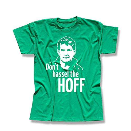 T-Shirt Hasselhoff Don't Hassel The Hoff David Baywatch 13 Farben Herren XS-5XL Looking for Freedom Kitt K.i.t.t. Knight Rider, Größe:3XL, Farbe:grün - Logo Weiss von Jimmys Textilfactory