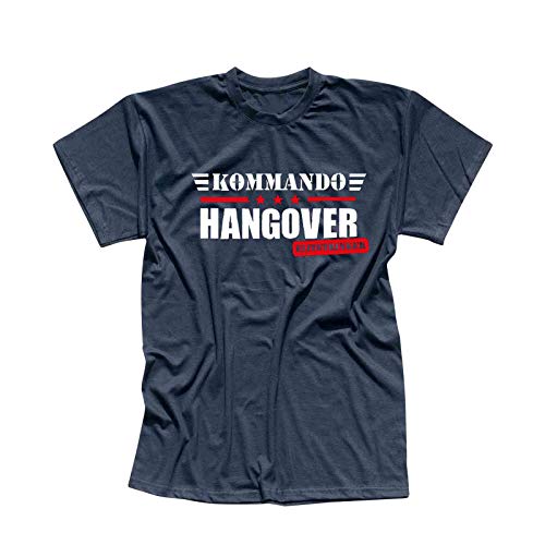 T-Shirt Kommando Hangover Elitetrinker JGA Party feiern 13 Farben Herren XS-5XL Karneval Gruppen Outfit Partyurlaub Verein Reise Malle, Größenauswahl:2XL, Farbauswahl:Navy - Logo Weiss von Jimmys Textilfactory