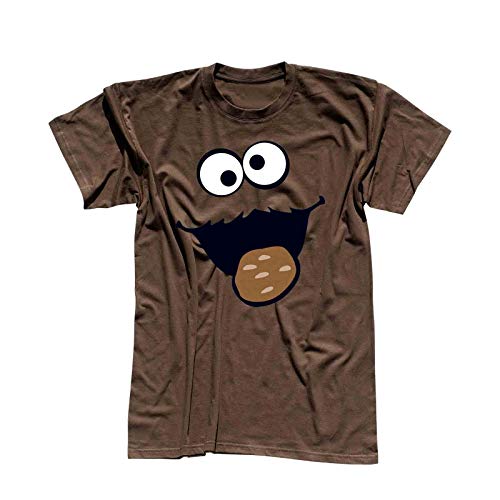 T-Shirt Krümelmonster Kekse Karneval Fasching Kostüm Sesamstraße Herren XS - 5XL Verkleidung Gruppen-Kostüm Rosenmontag Party Feier, Größe:2XL, Farbe:braun von Jimmys Textilfactory