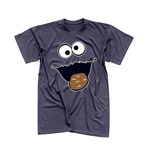 T-Shirt Krümelmonster Kekse Karneval Fasching Kostüm Sesamstraße Herren XS - 5XL Verkleidung Gruppen-Kostüm Rosenmontag Party Feier, Größe:4XL, Farbe:Navy von Jimmys Textilfactory